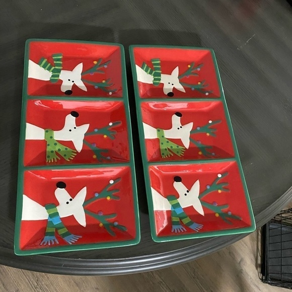Ganz Christmas Holiday Winter Reindeer Serving Trays and Bowls Set - Picture 5 of 11